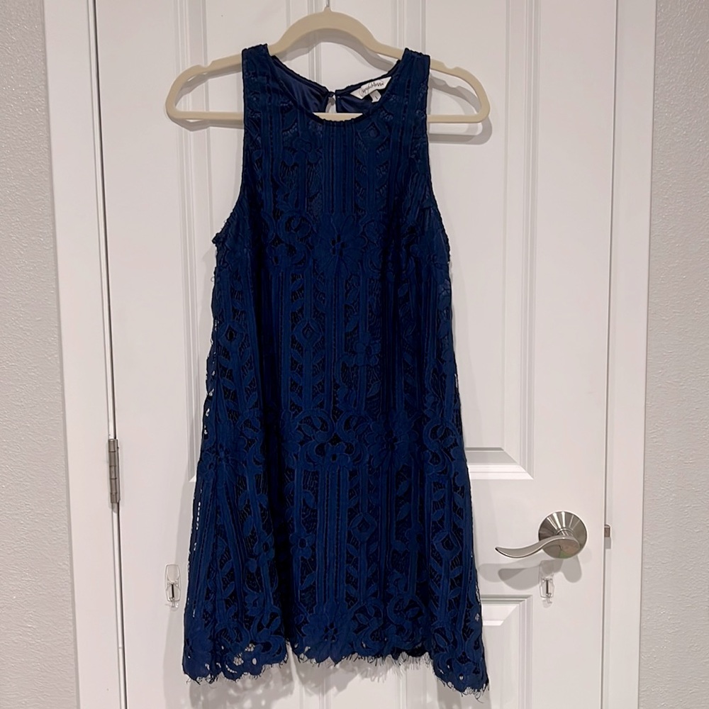 Navy Blue high neck dress